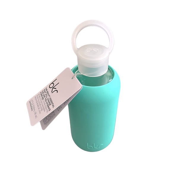 NEW BKR 16 oz. Glass & Silicone Water Bottle in Robin Blue - Picture 3 of 6